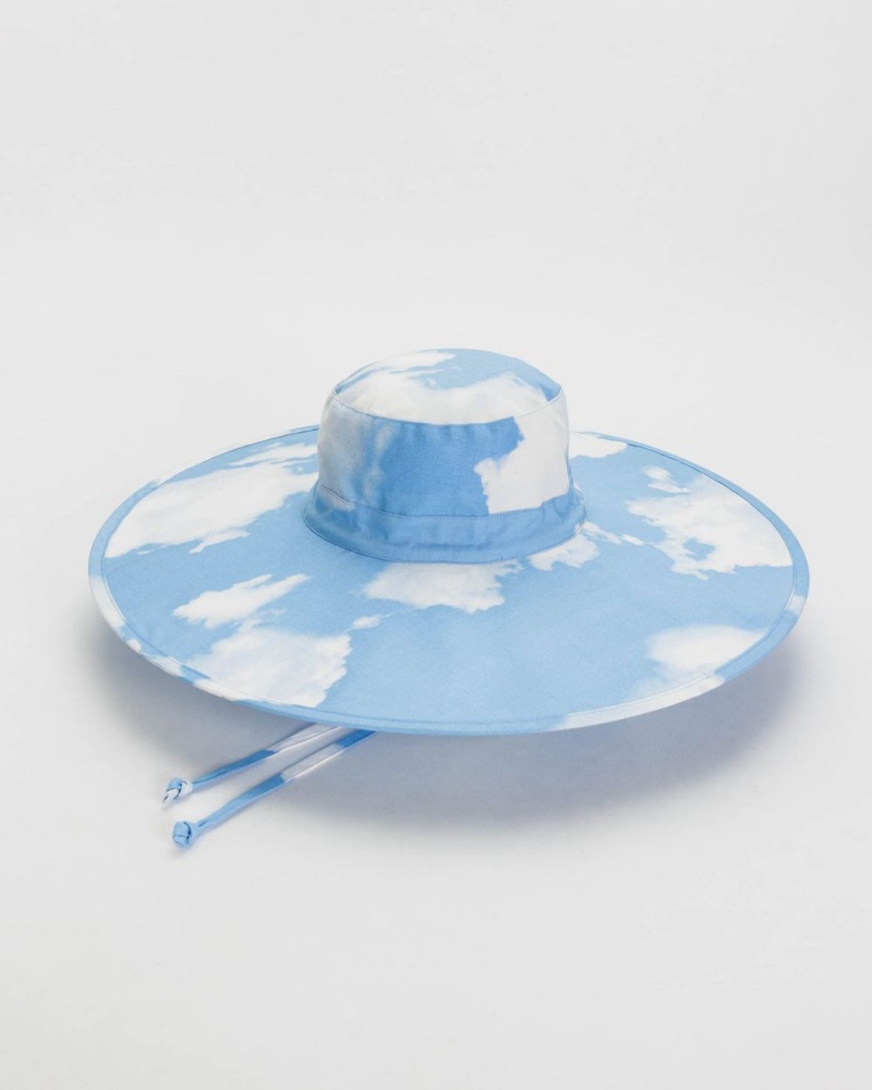 Sombreros Baggu Packable Sun Azules Blancas | 792143-ZLP