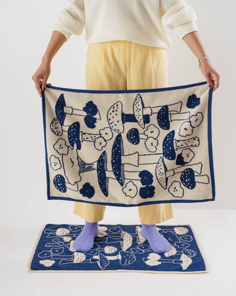 Toalla Baggu Hand Set of 2 Azul Marino Blancas | 637859-ZIX