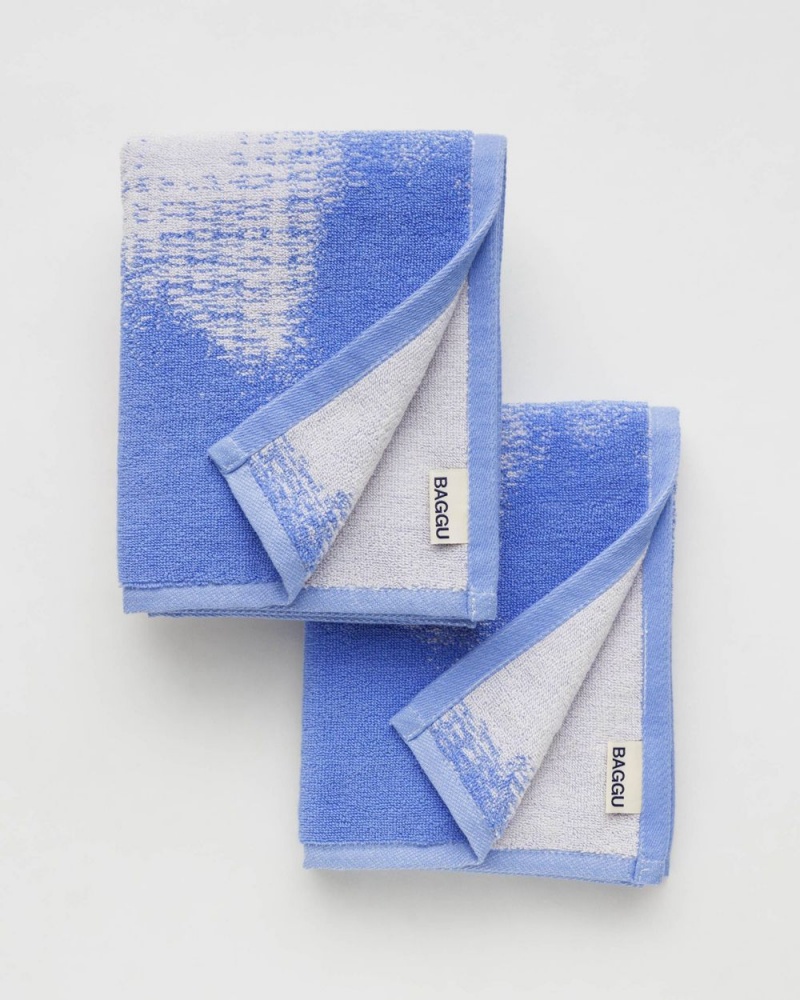 Toalla Baggu Hand Set of 2 Azules Blancas | 592461-GVQ