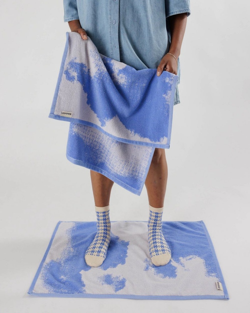 Toalla Baggu Hand Set of 2 Azules Blancas | 592461-GVQ